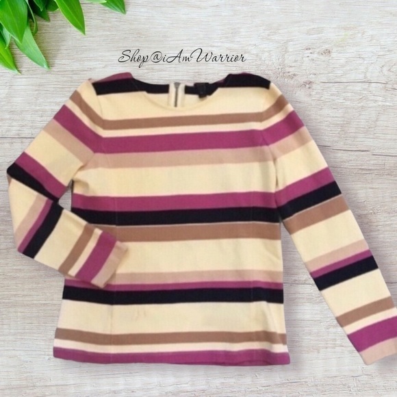 J.Crew colorblock stripe exposed back zip top *shop@iamwarrior - Picture 6 of 10